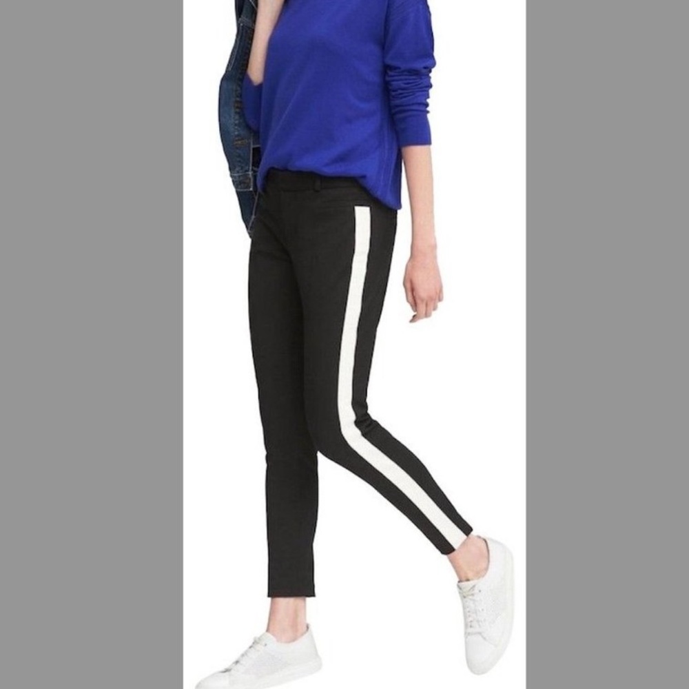 Banana Republic Black Trousers with White Accents Sloan